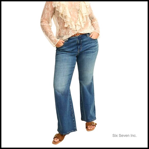 Mid-Rise Flare Jeans Vintage Stretch Denim Y2K Retro Chic Slim Fit